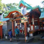 巨樹の森が群生する指宿神社で御朱印を頂く。