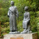塩浸温泉龍馬公園に坂本龍馬がおりょうさんと訪れた。